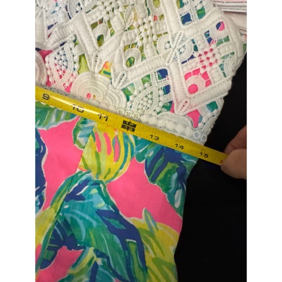 $228 NWT LILLY PULITZER Sz6 BRYNN LACE DETAIL STRAPLESS DRESS PINK SUNSET PRINT - Picture 10 of 11